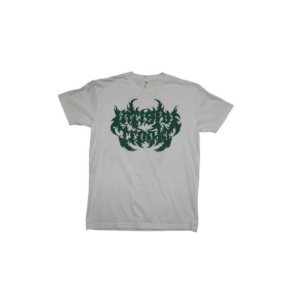 NO Other - Double-Sided Graphic Flame Skull Tee – White – Size M